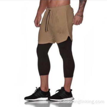 Shorts de corrida com compressão interna curta